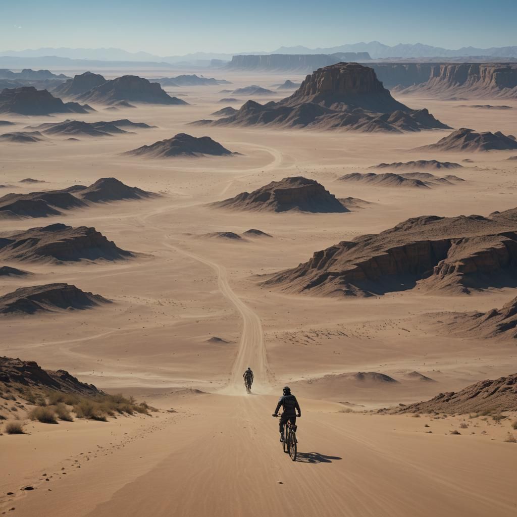 Desert Cyclist: Epic Cinematic Digital Painting