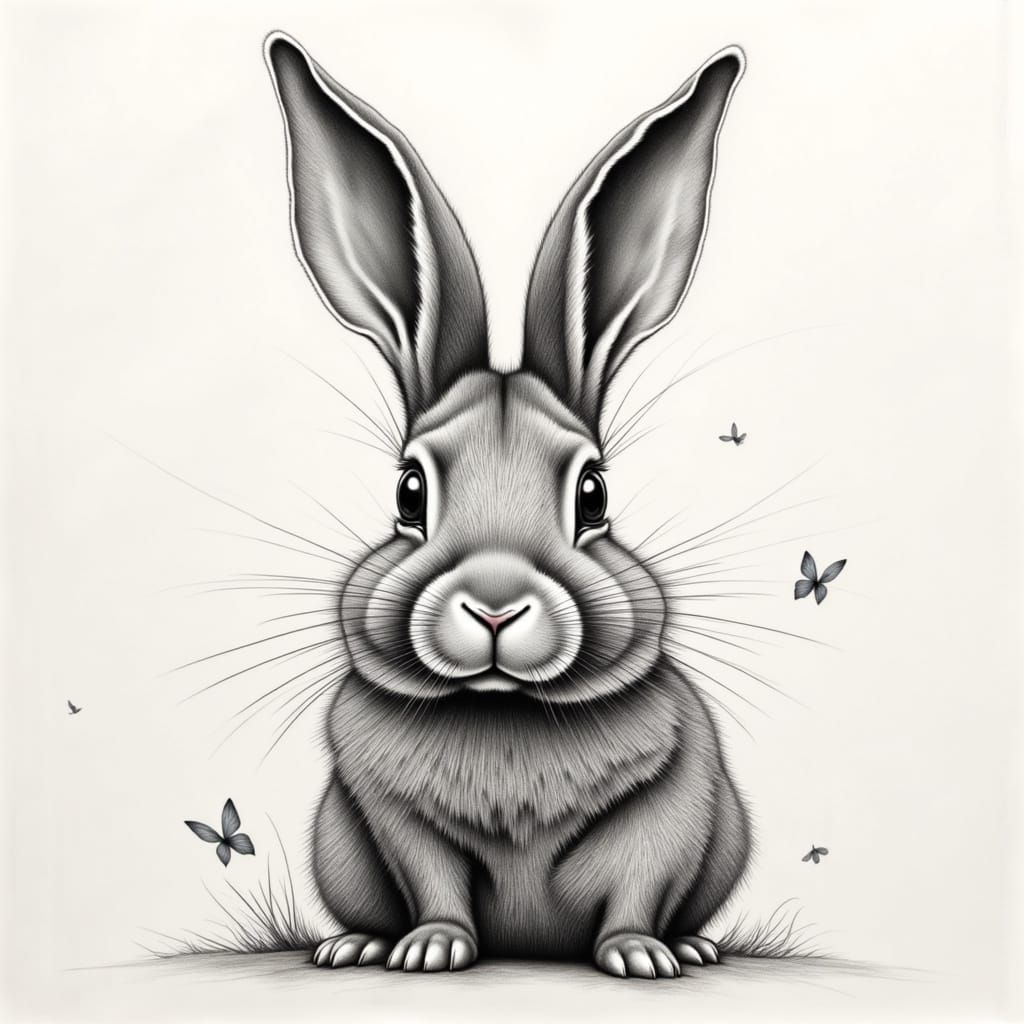 Graphite Sketch of a Bunny