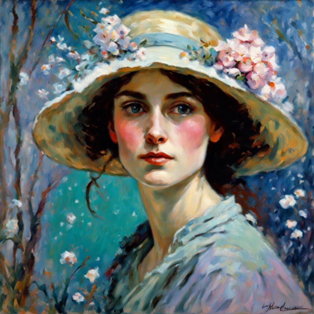 Ethereal Woman in Winter Wonderland