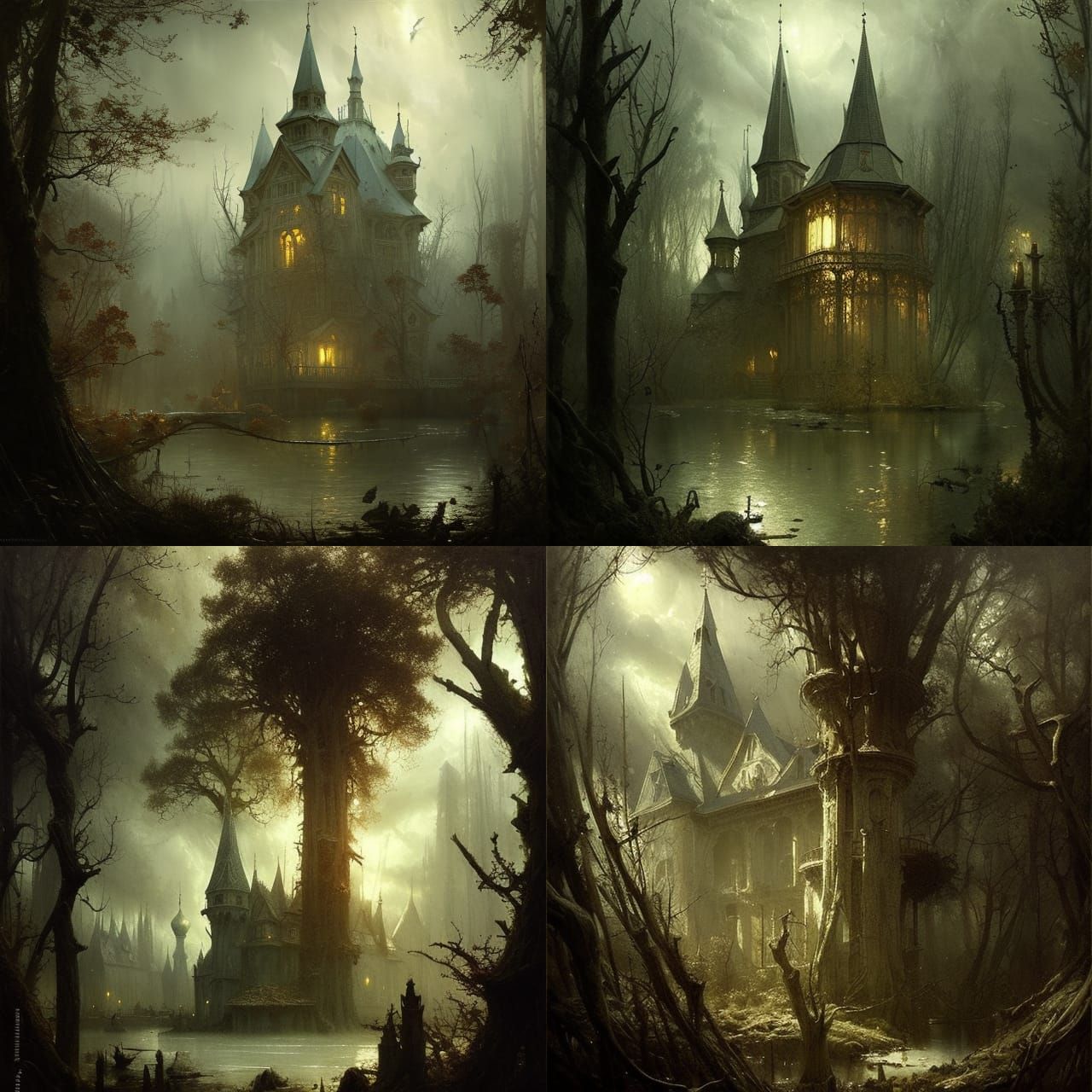 Hyperrealistic Treehouse in Russian Garden, Intricate Design