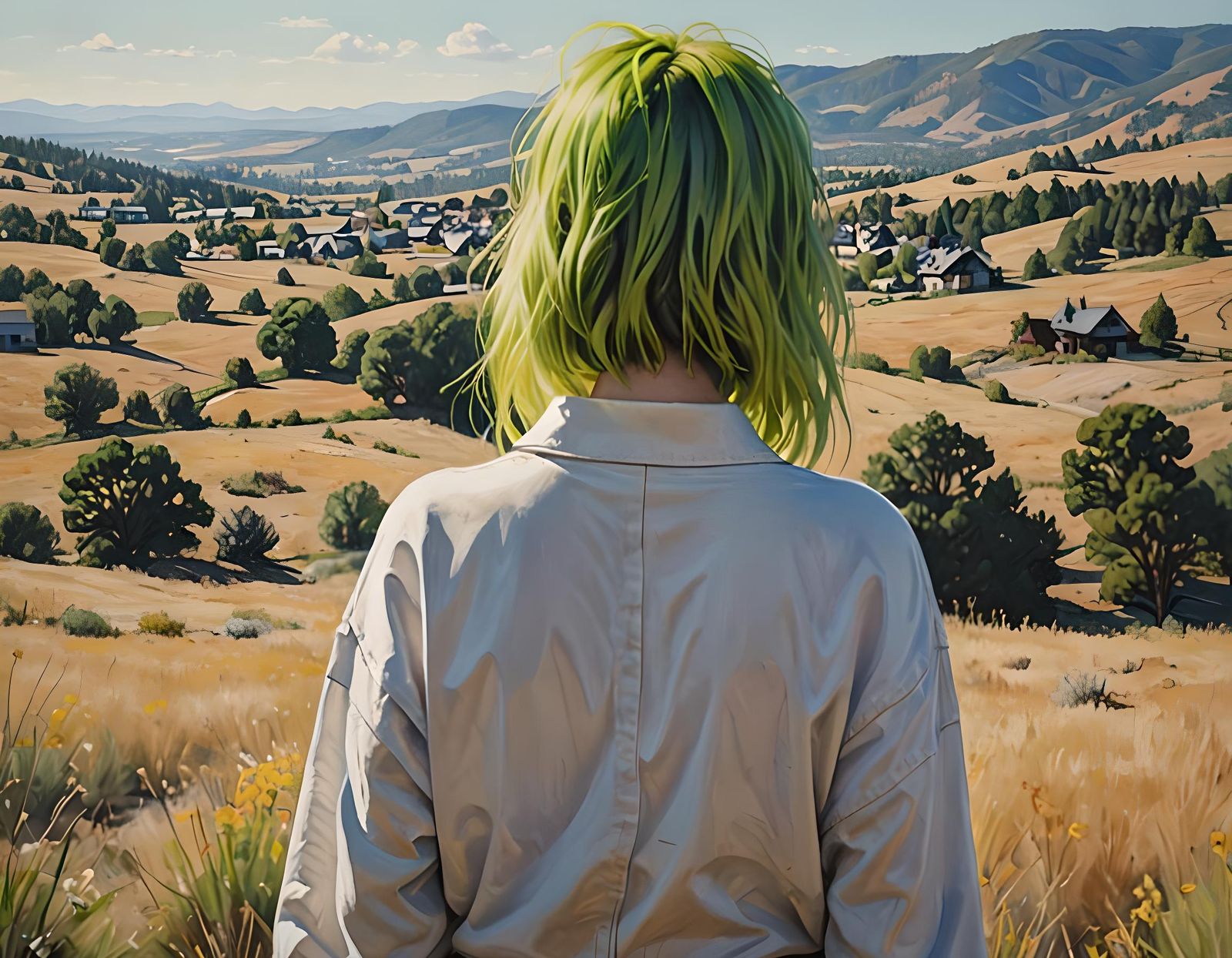 Billie Eilish Portrait in Soft Realistic Style