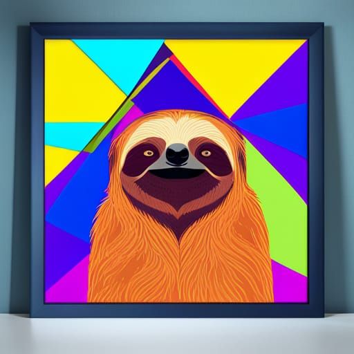 Slay Sloth: Pop Art Screen Print in 8K