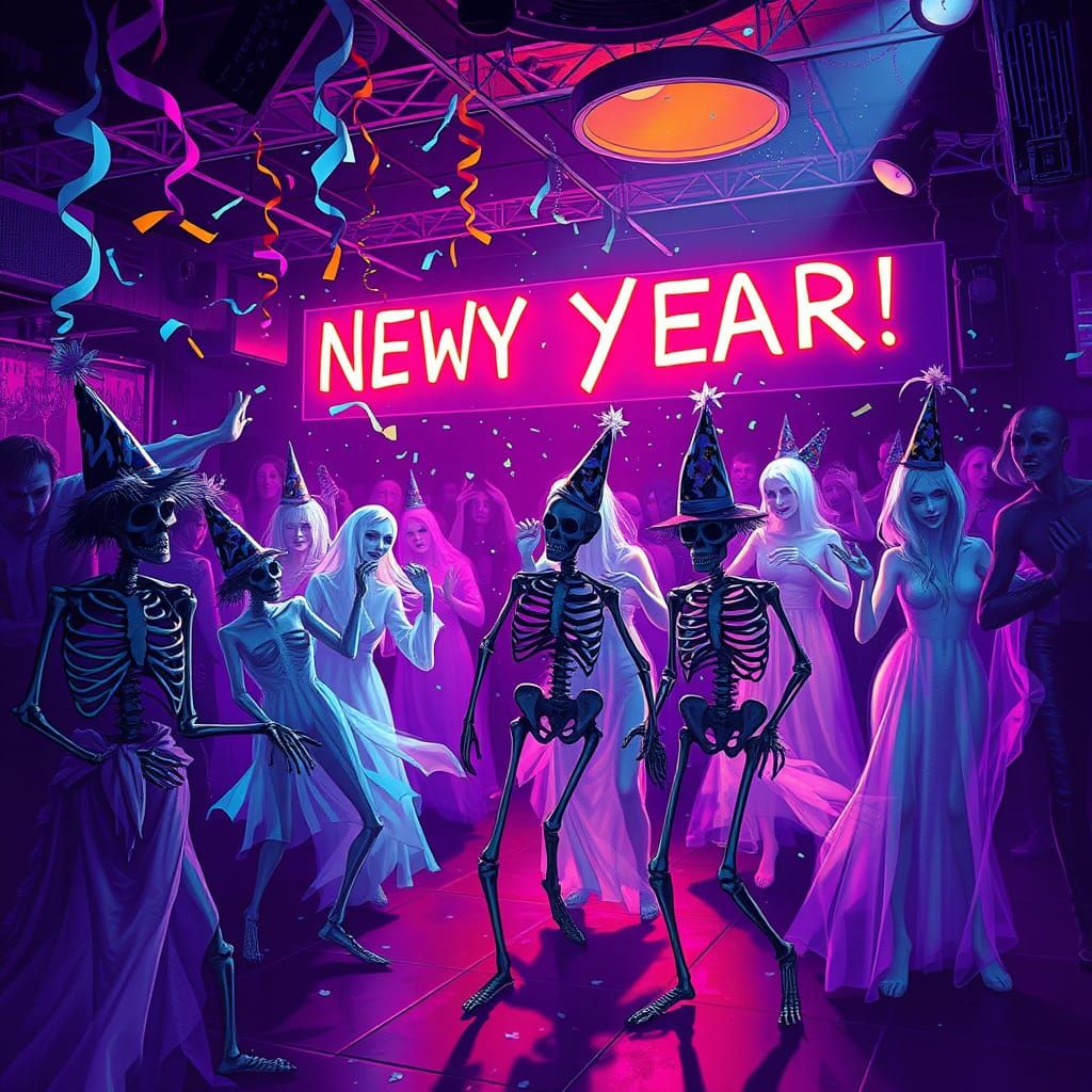 the new year with a spooky twist — think ghostly confetti, u...
