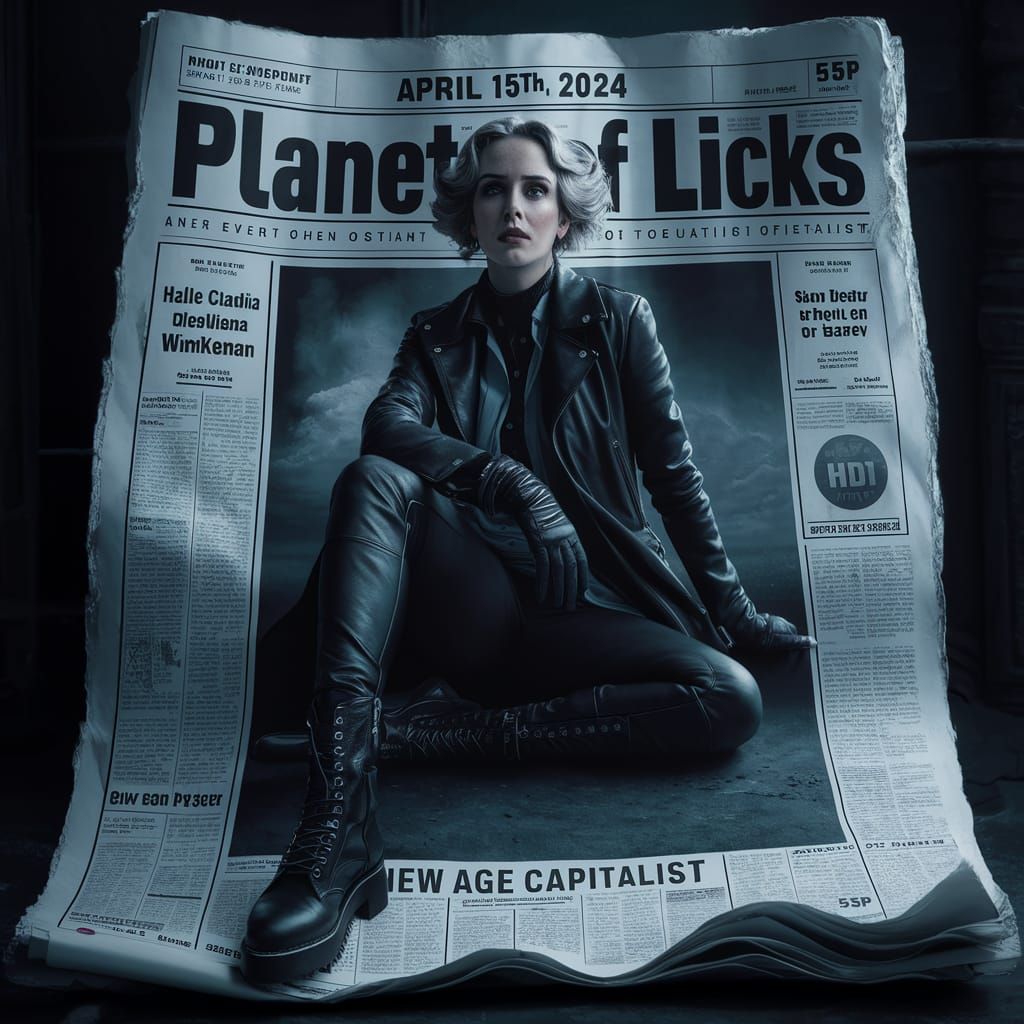 Tabloid Cover Featuring Halle Claudia Winkleman in Leather