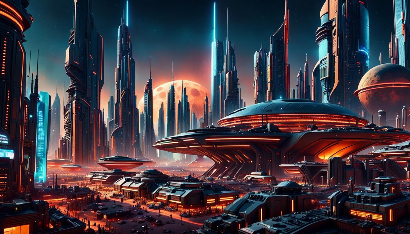 Vibrant Martian Metropolis Unveiled in Futuristic Sci-Fi Cit...