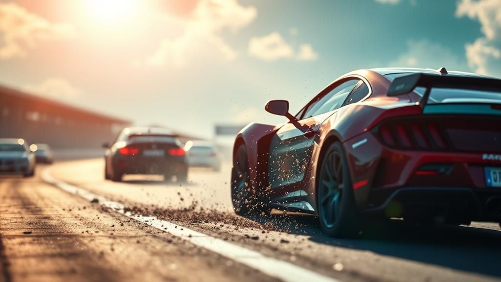 Car Race Accident in Hyperrealistic Professional Photography