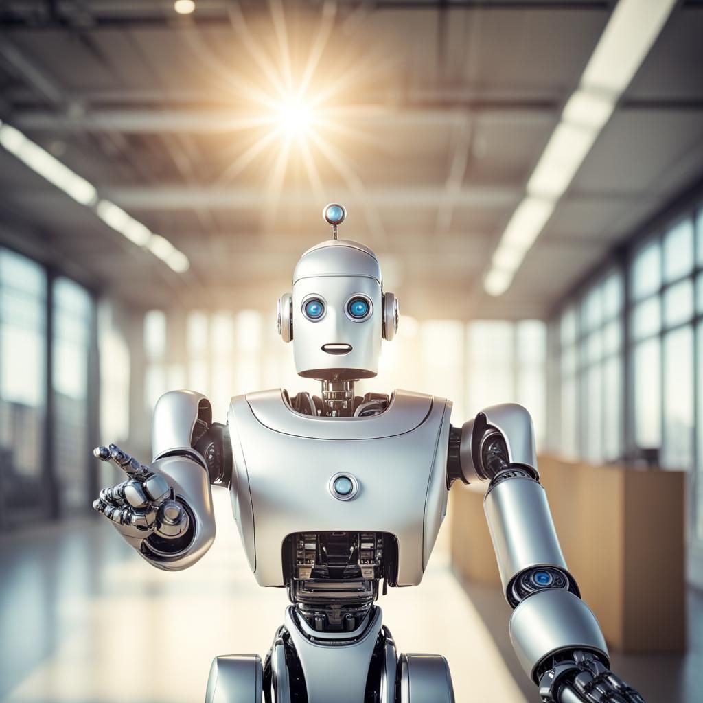 Robot in London Ad Agency with Sunshine