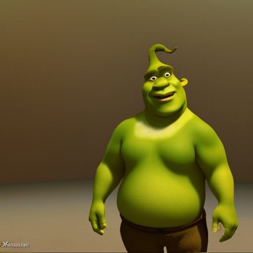Shrek on the Toilet: 3D Digital Art