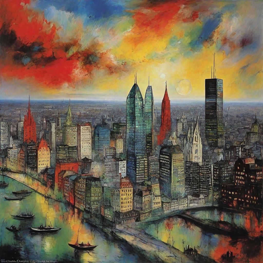 Vampire City Skyline: Gothic Architecture in Classic Style