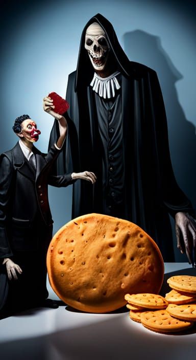 Grim Reaper Clown with Steak and Cheese