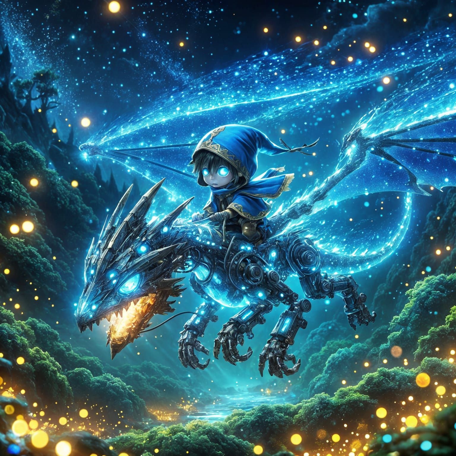 Riding on Mecha Dragon