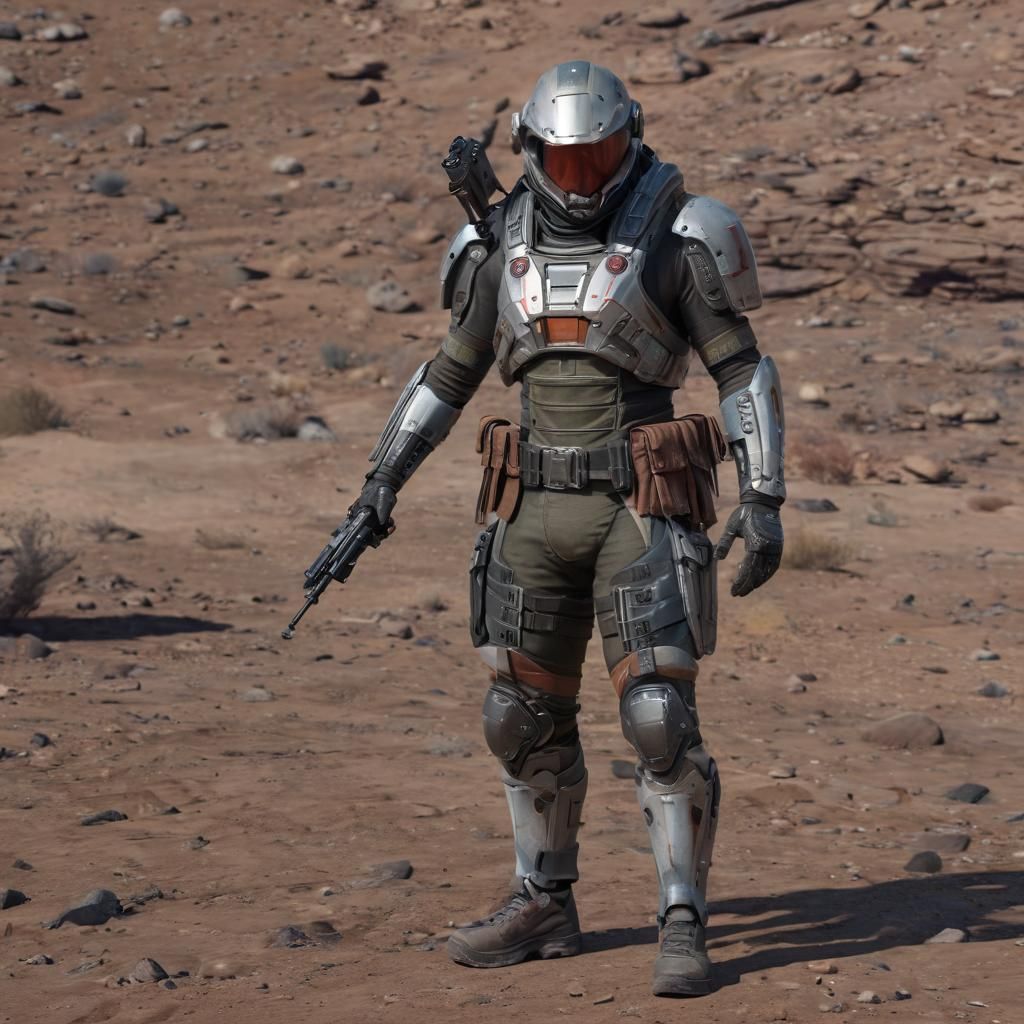 Futuristic Rebel Soldier in Sci-Fi Armor