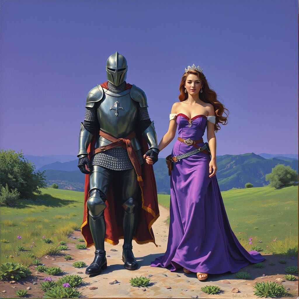 Knight and Princess in 70s Fantasy Art