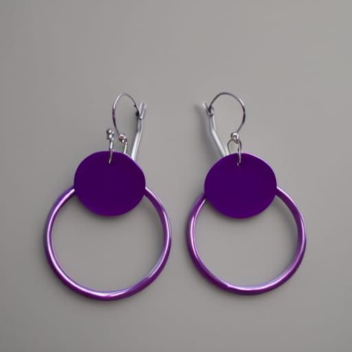 Saturn Girl with Hoop Earrings in Purple Tone