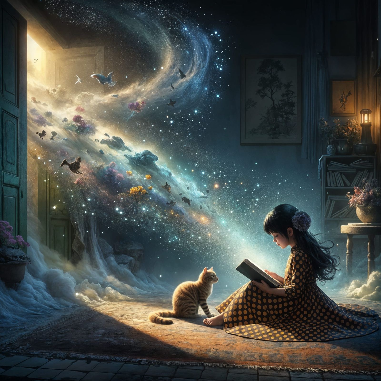 Girl's Imagination Creates a Magical Landscape