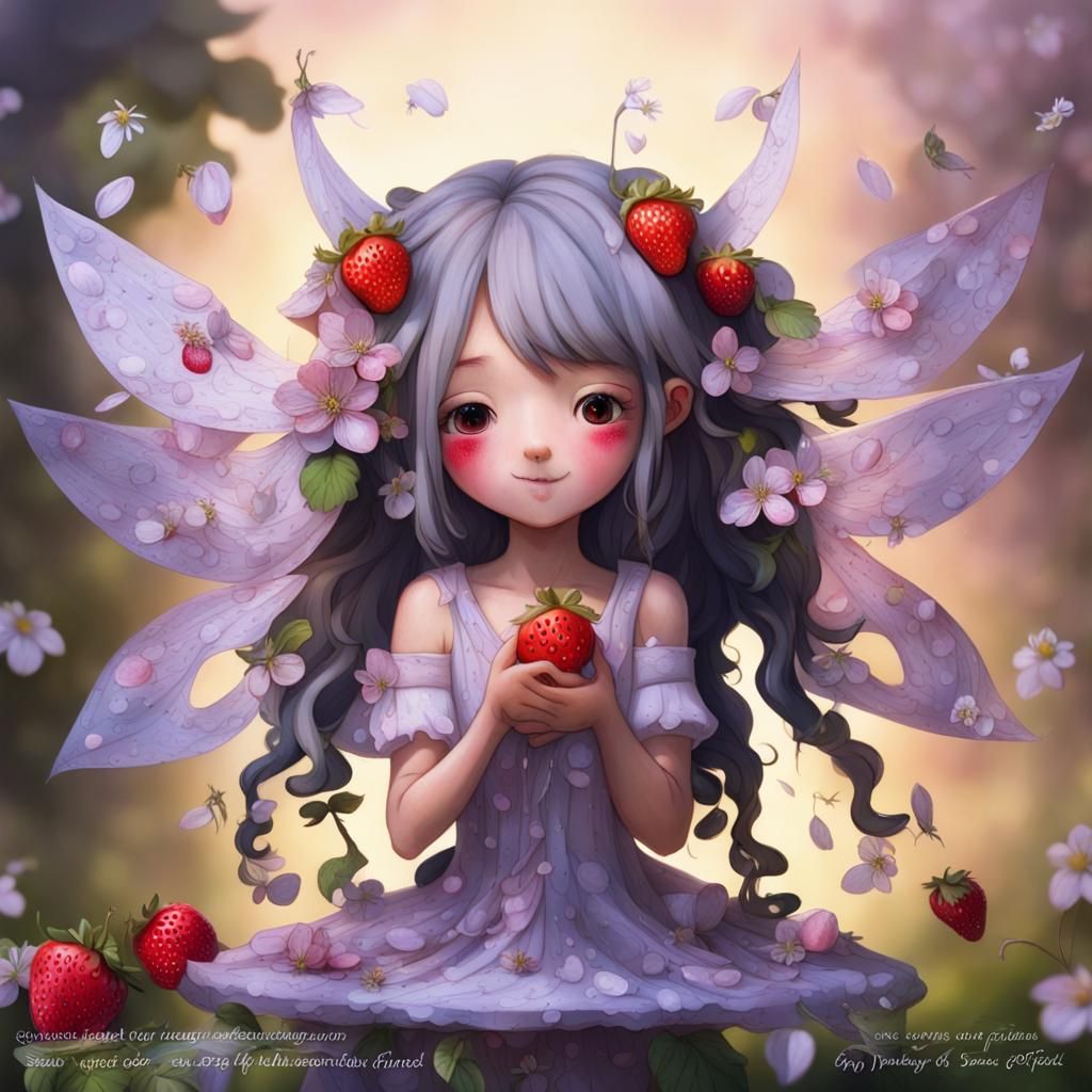 Happy Strawberry Tree with Fairy Friends