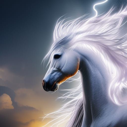 Majestic Pegasus Amidst Lightning Storm