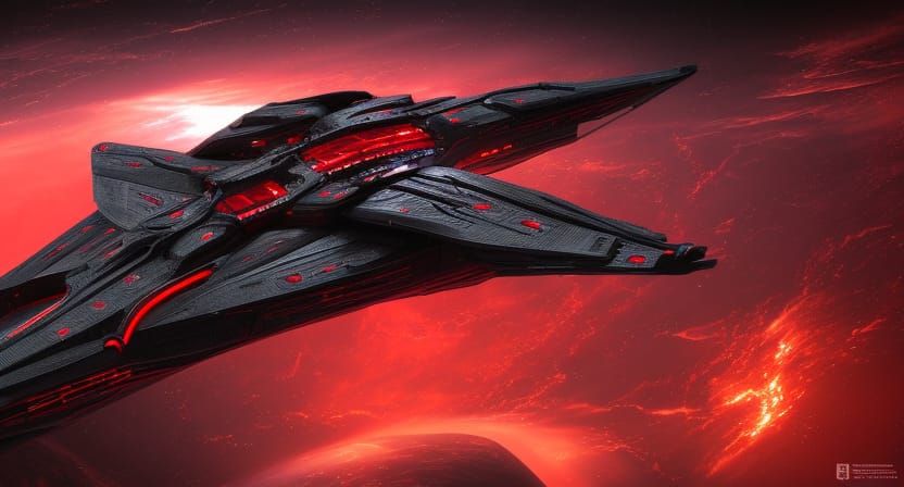 Epic Sci-Fi Spaceship Among Nebulae: Cycles Render