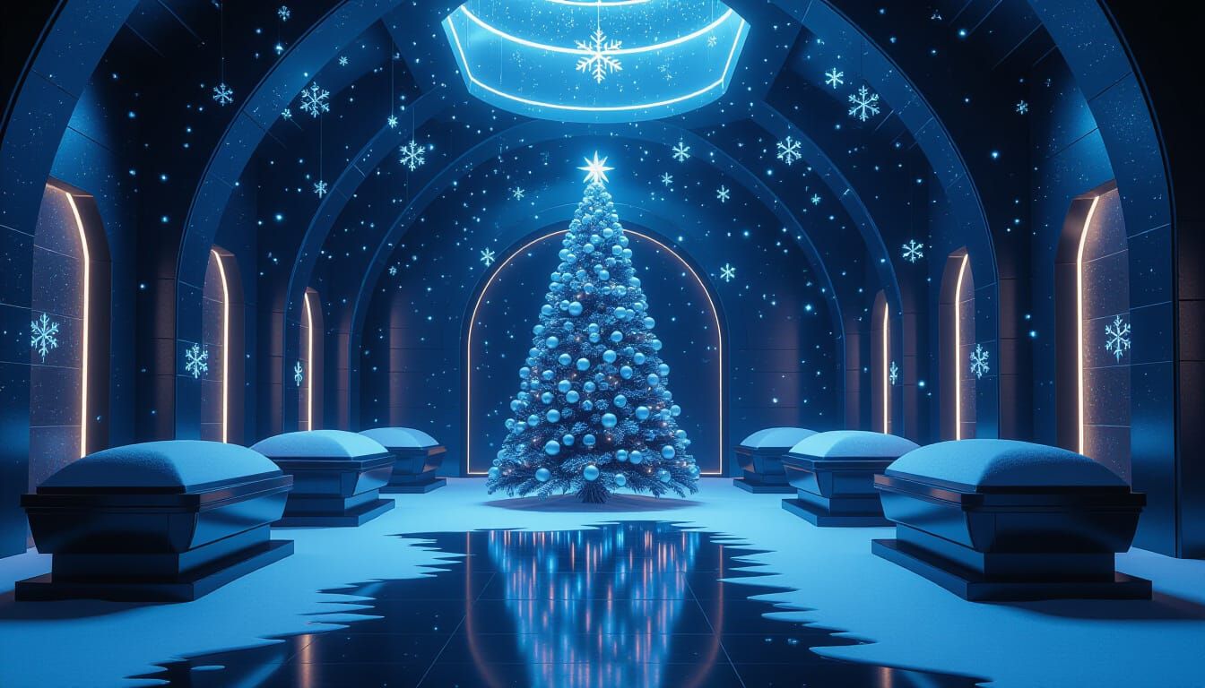 Futuristic Christmas Crypt in Year 3030