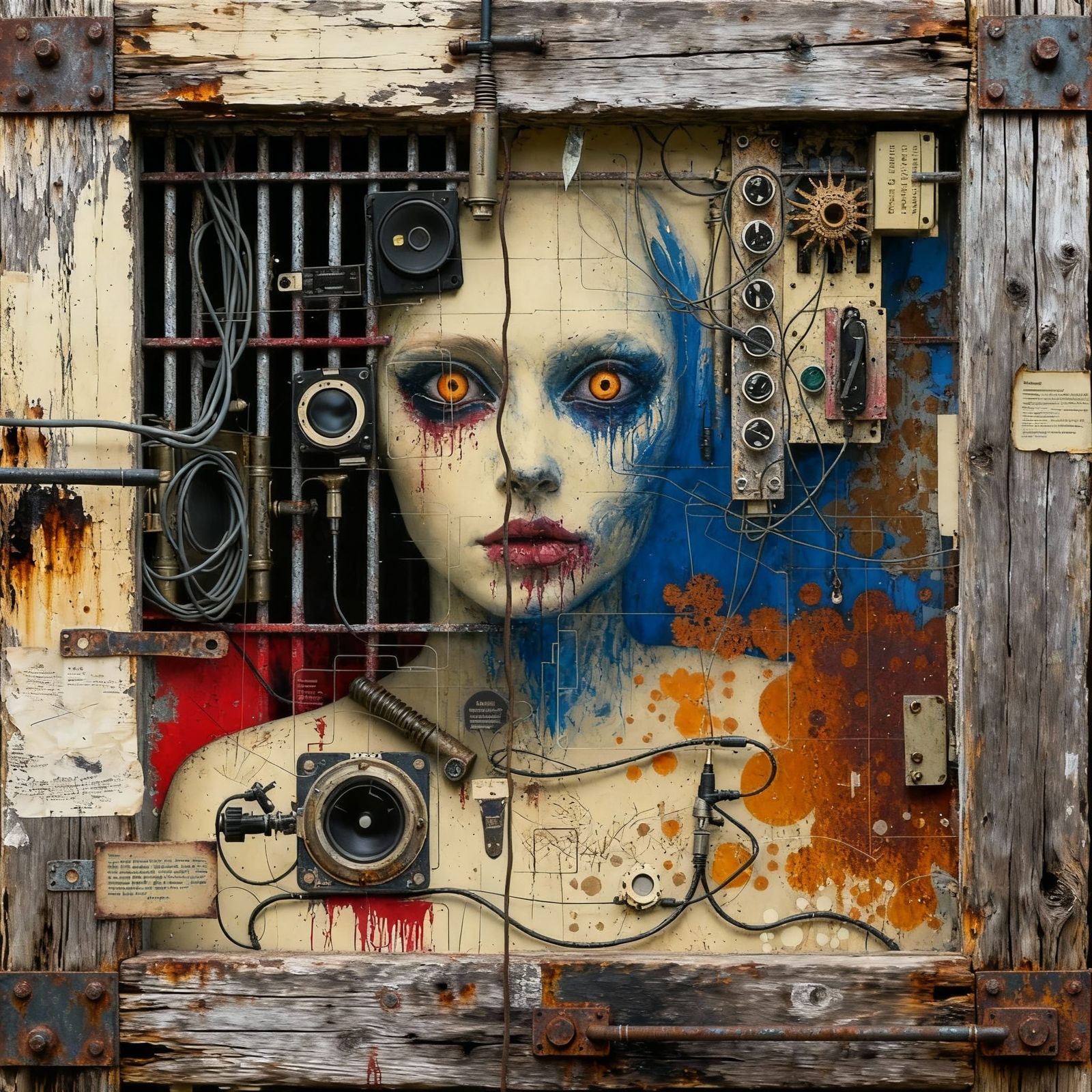 Abstract Decay With Caustic Metal and Wood