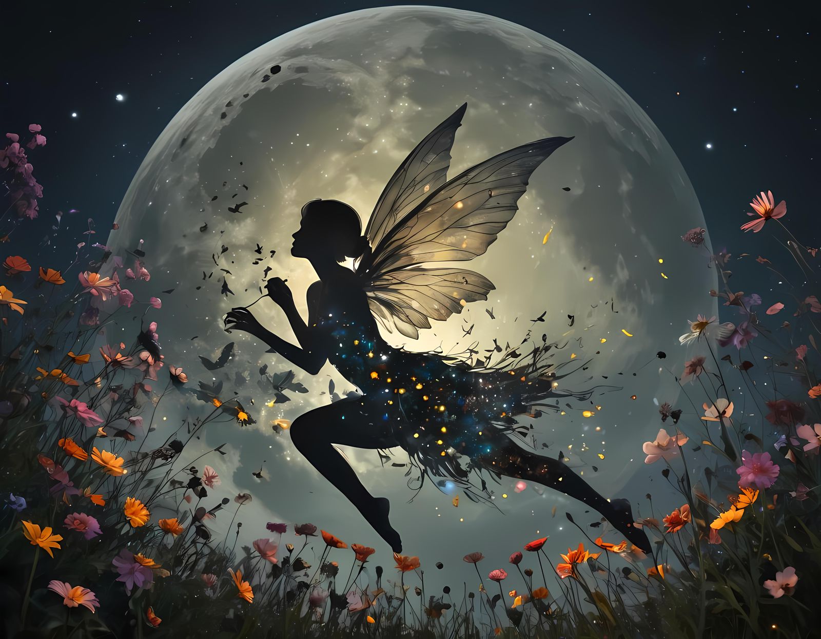 Fairy and the moon