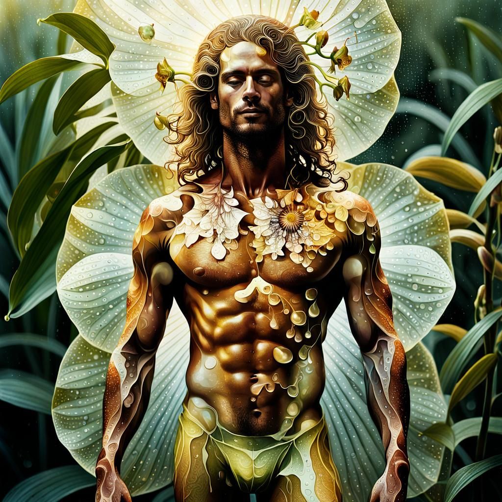 Orchid Man: A Double Exposure Botanical Portrait