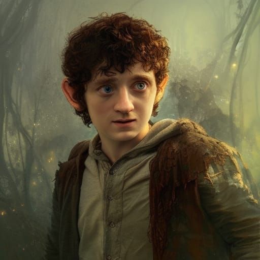 Detailed Portrait of Frodo and Samwise as Digital Art