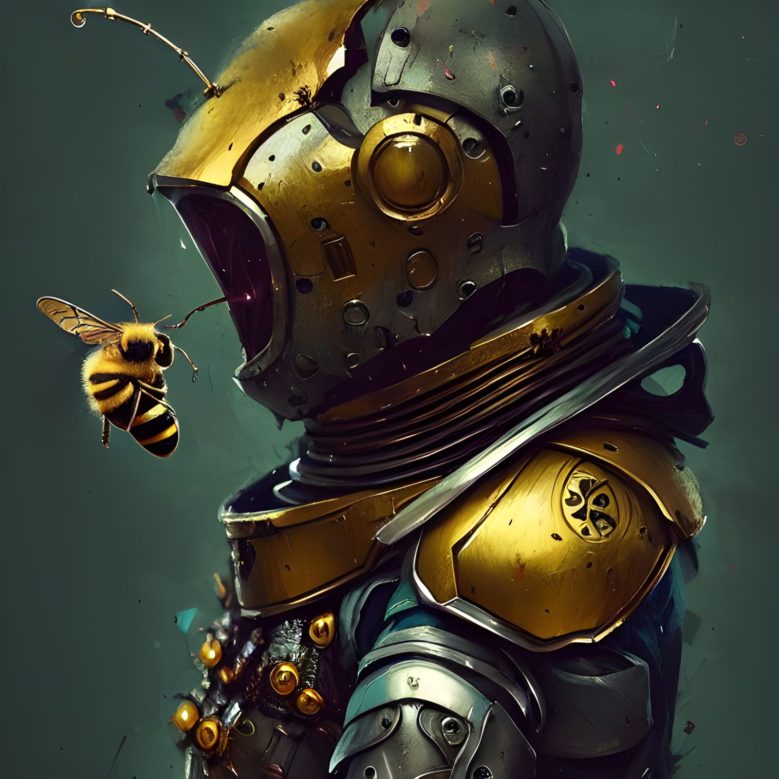 Bee Knight in Shining Armor: Fantasy Art Portrait