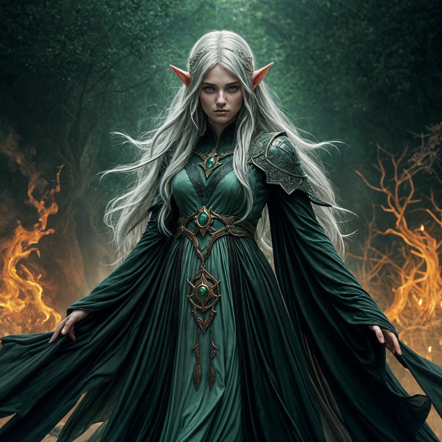 Ethereal Elf Maiden in Gossamer Gown