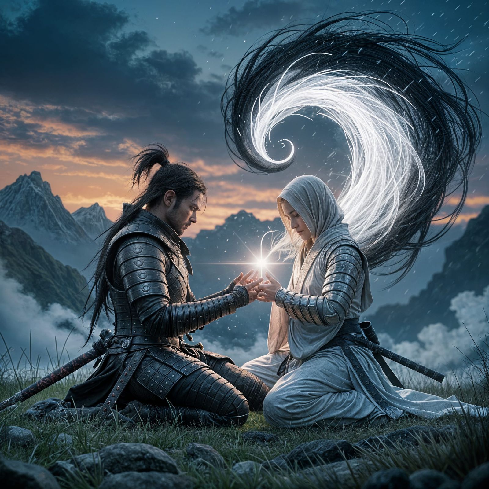 Black Samurai and White Ninja Unite on Battlefield