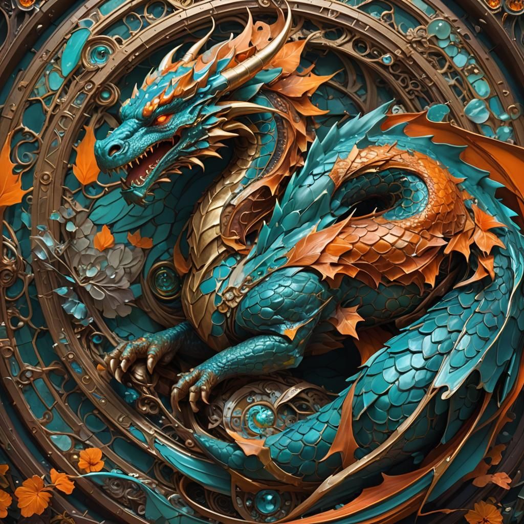 Elegant Dragon As Hyperdetailed Concept Art