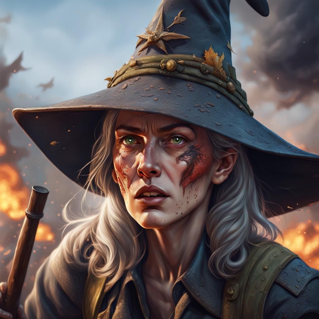 World War Two Battlefield Witch in Splash Art Style