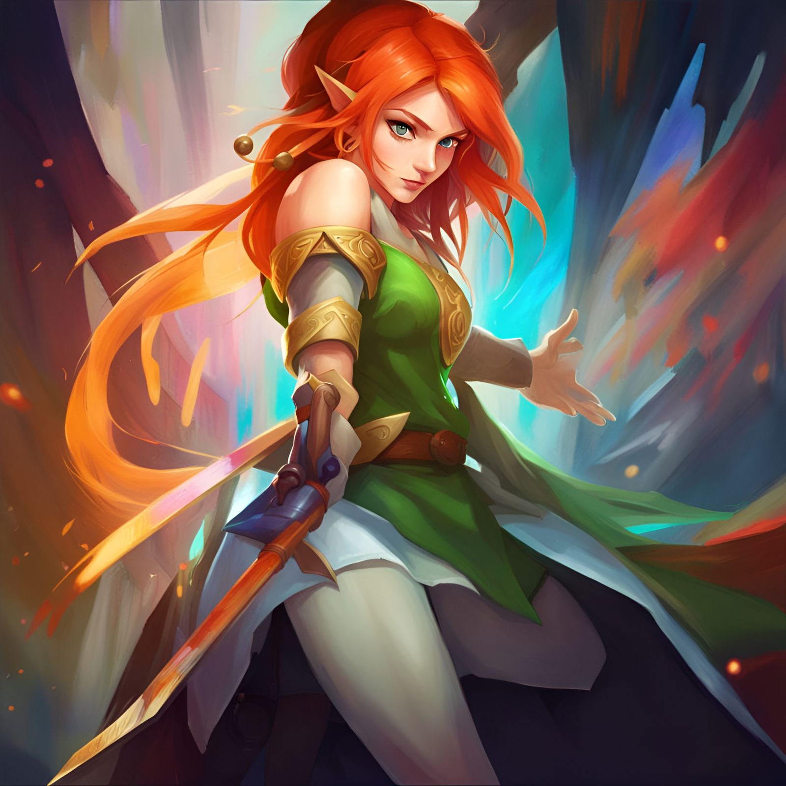 Kokiri Spirit Portrait in Hyperdetailed Style