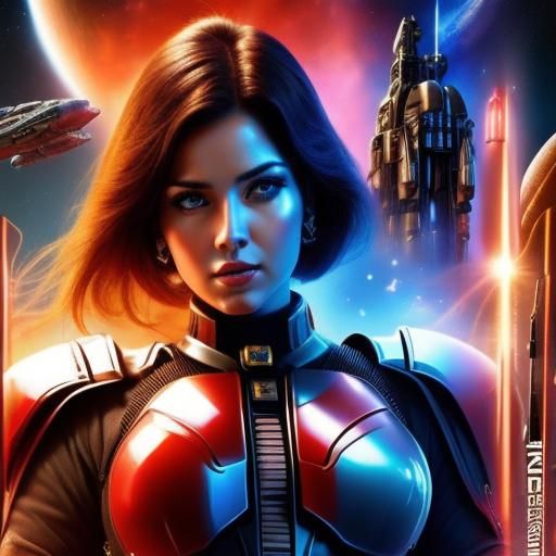 Epic Sci-Fi Female Space Marine Movie Poster