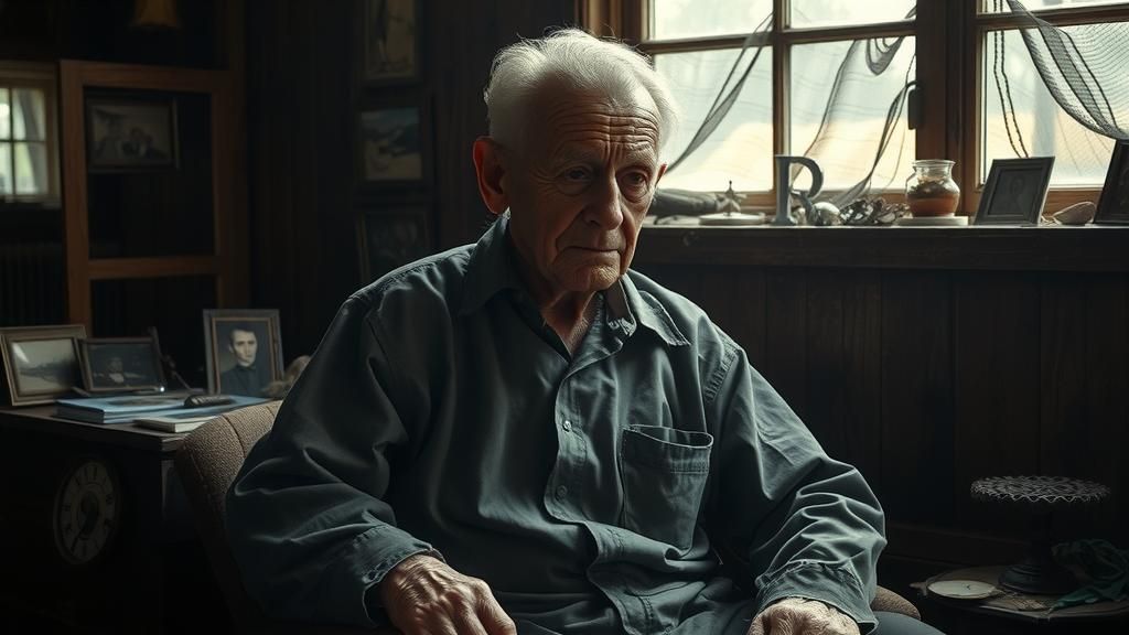 Old Man Portrait Conveying Sorrow and Despair