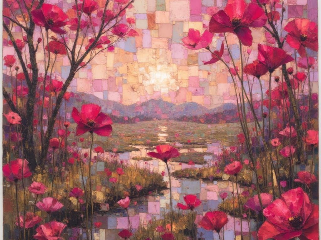 Scottish Spring Landscape Gleams in Evening Light After Rain