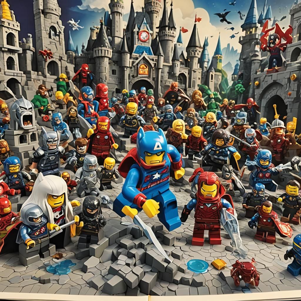Lego Influenced Celebration of Comic Heroes