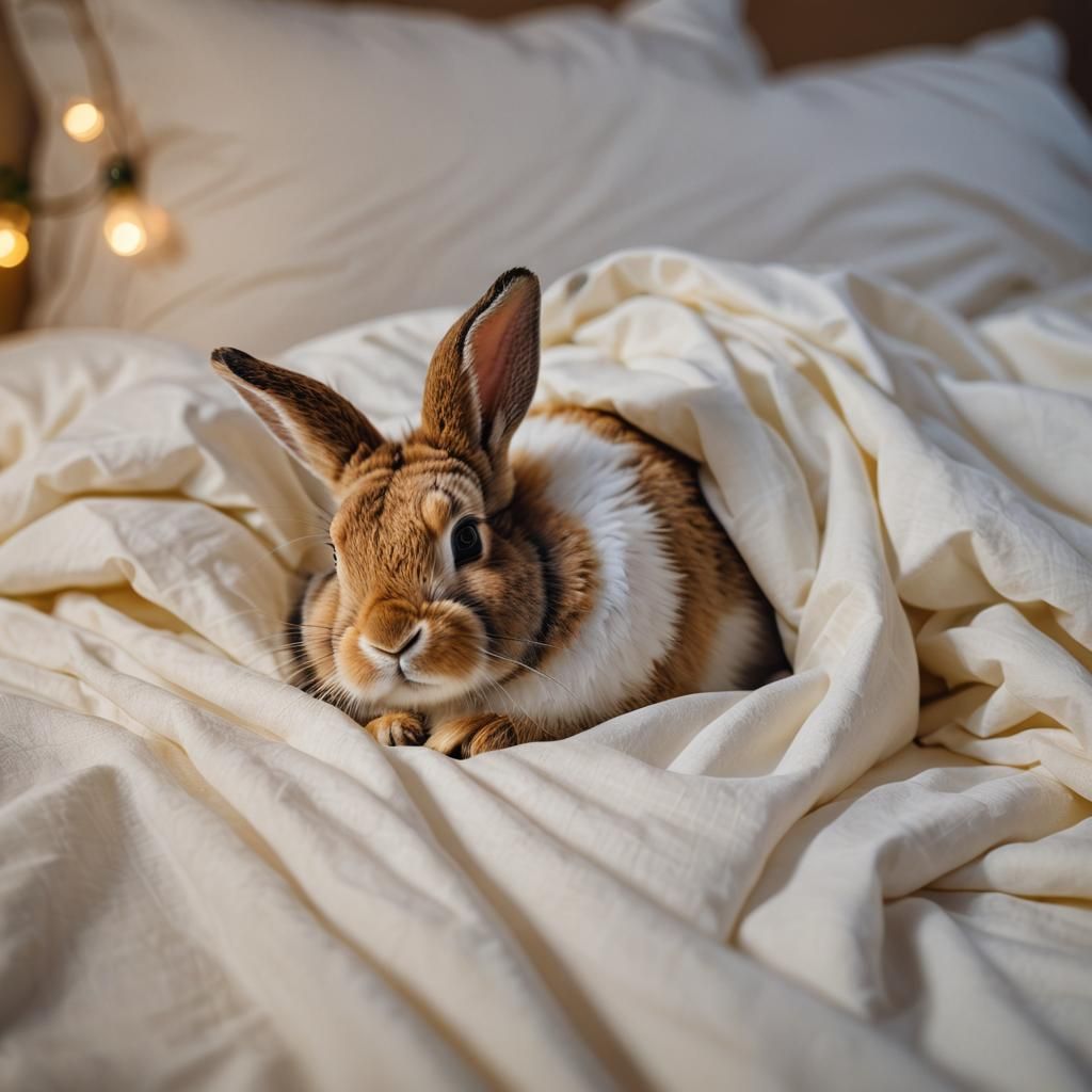 Cute Rabbit Sleeping: Concept Photography