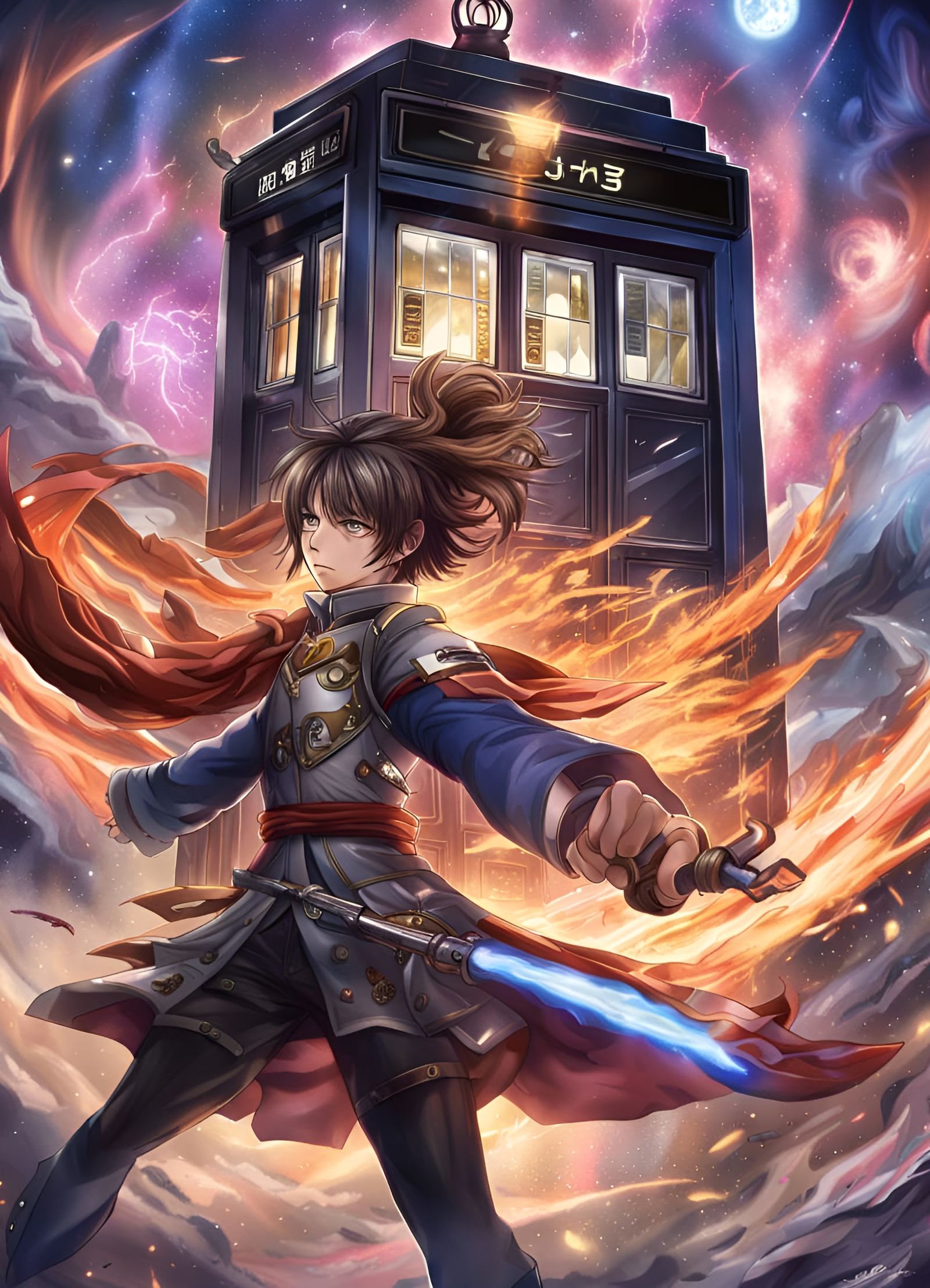Dynamic Timelord Victorious Anime Style Illustration