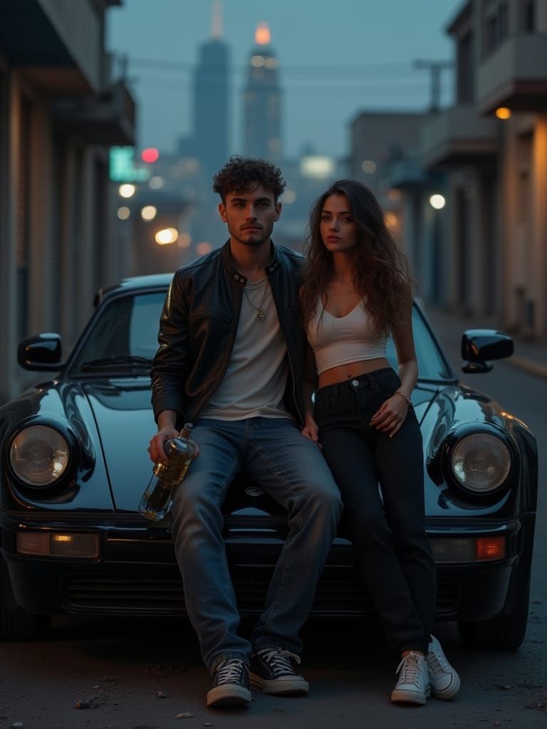 Soulful Goodbye in a Cityscape of Uncertainty