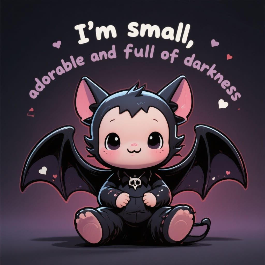 Emo Goth Cartoon Baby Bat