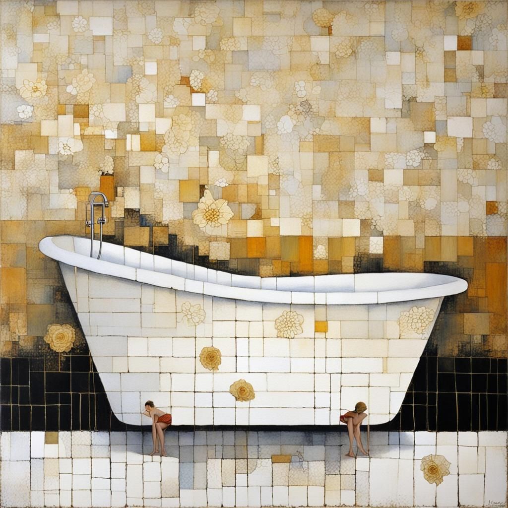 Minimalist Surreal Bathtub in High Key Lighting