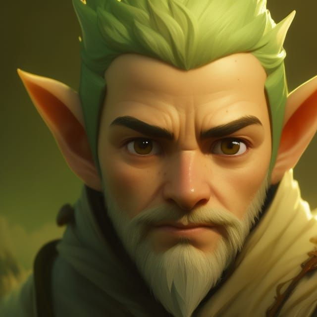 Fantasy Gnome Boy Portrait in Detailed Style