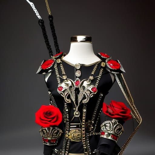 Gothic Harley Motorcycle with Skull Rider