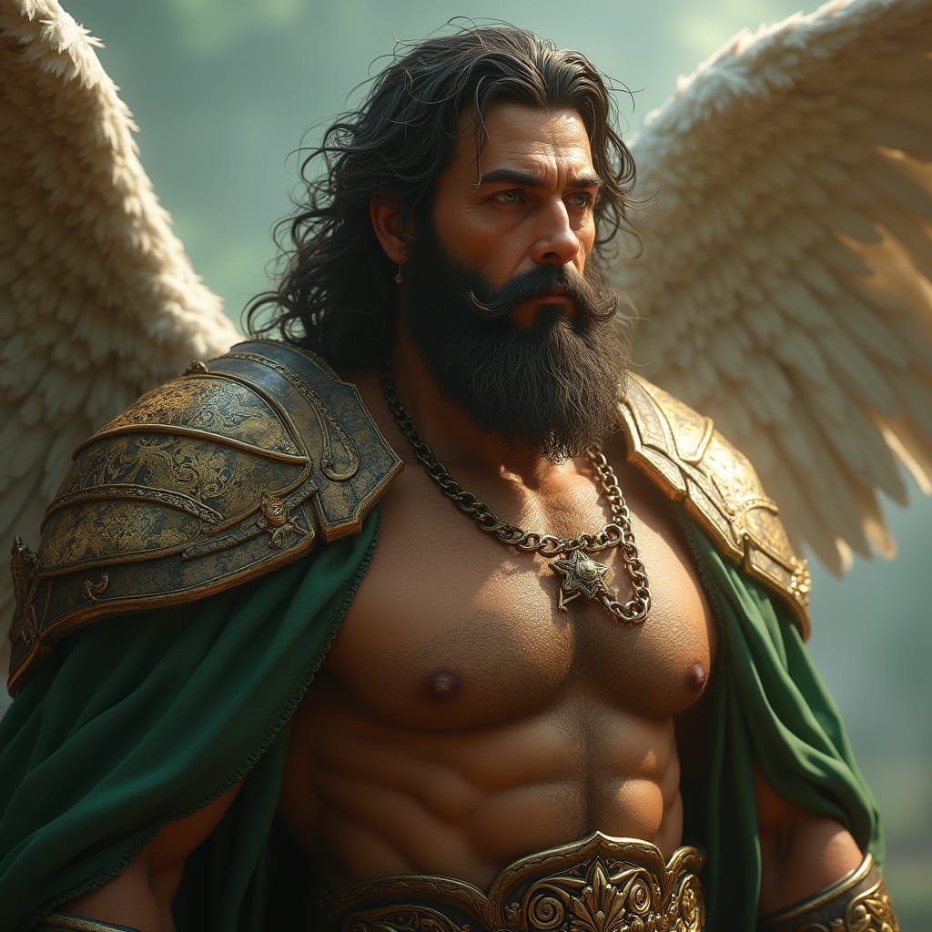 Detailed Angel Portrait in Fantasy Realism Style