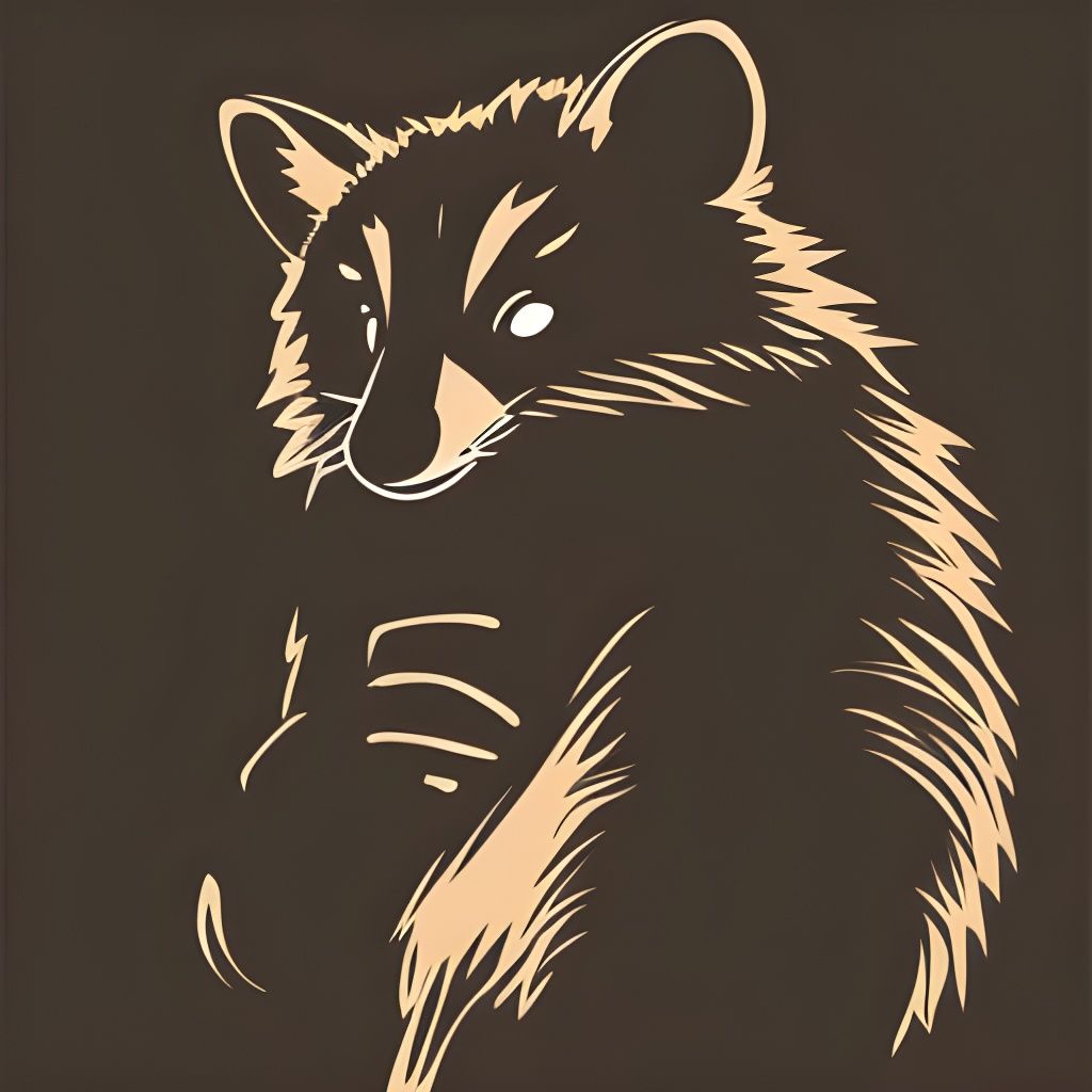Raccoon Silhouette Vector Art Design