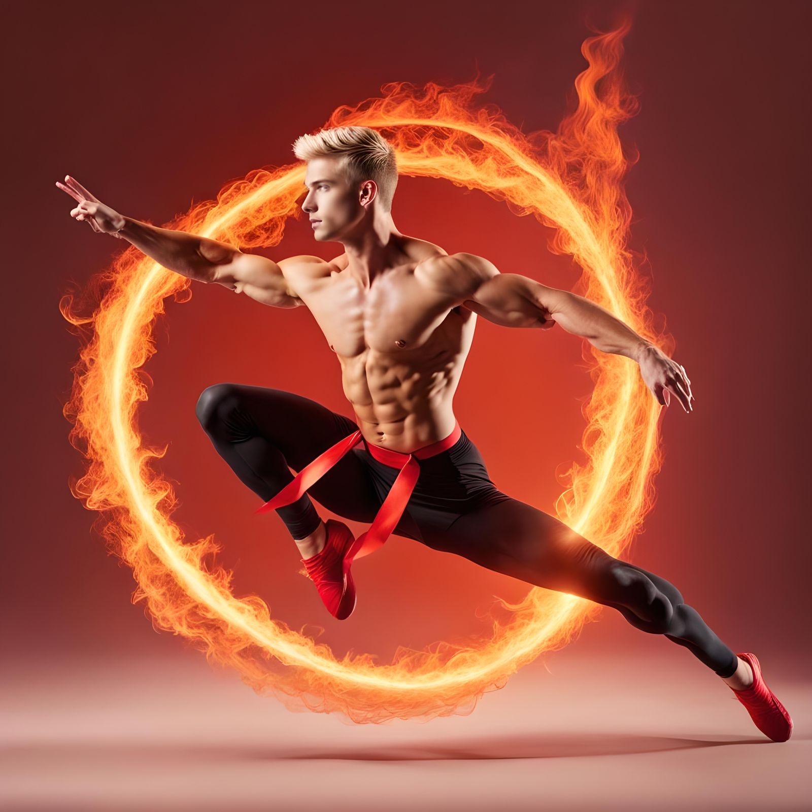 Fiery Ballet Dancer's Whimsical Pirouette