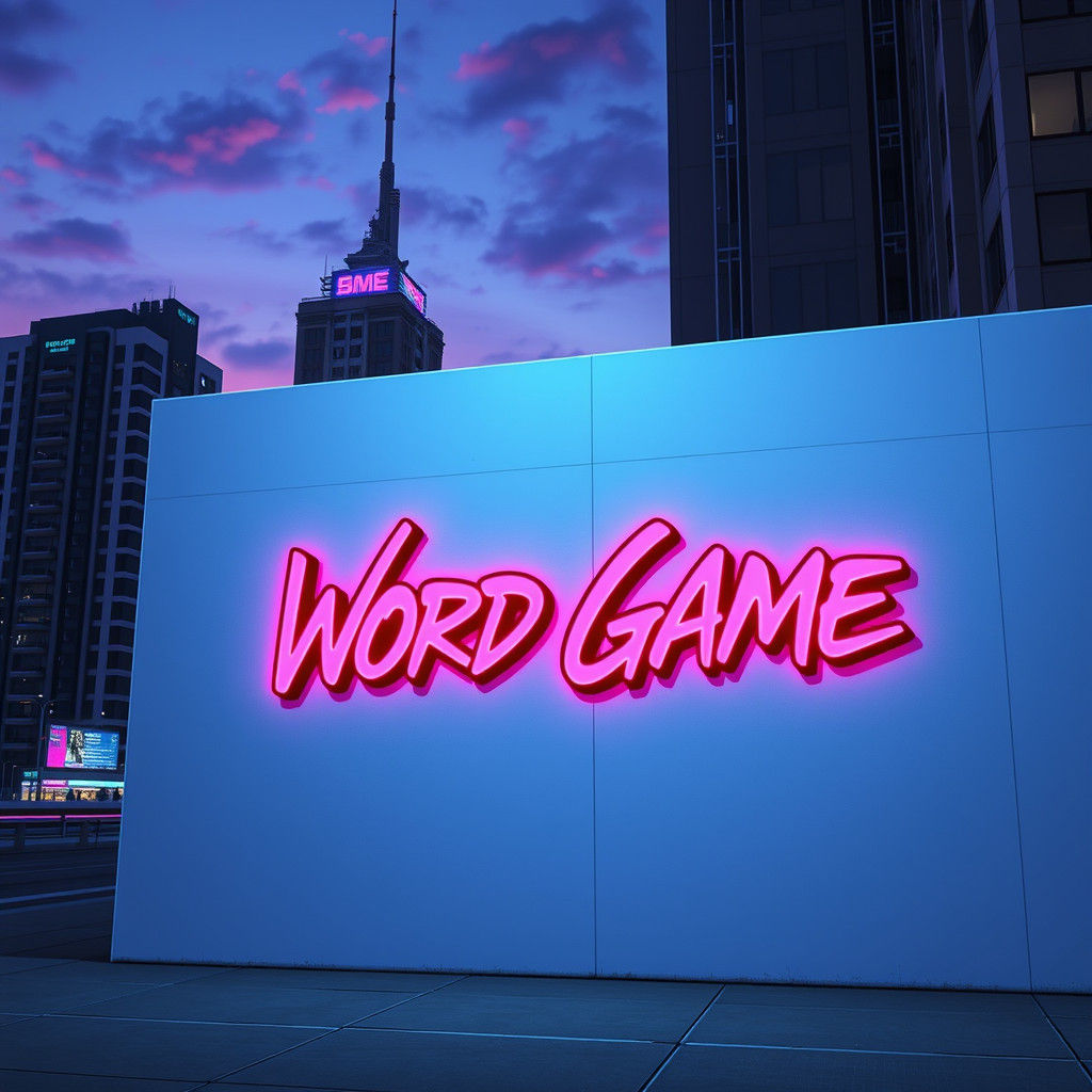 Synthwave Graffiti: Word Game in Neon Cityscape