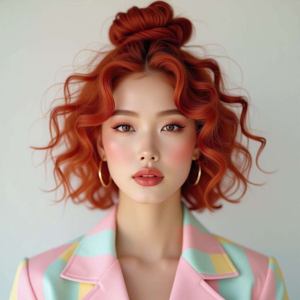 Confident Korean Woman in Dream Pop Style