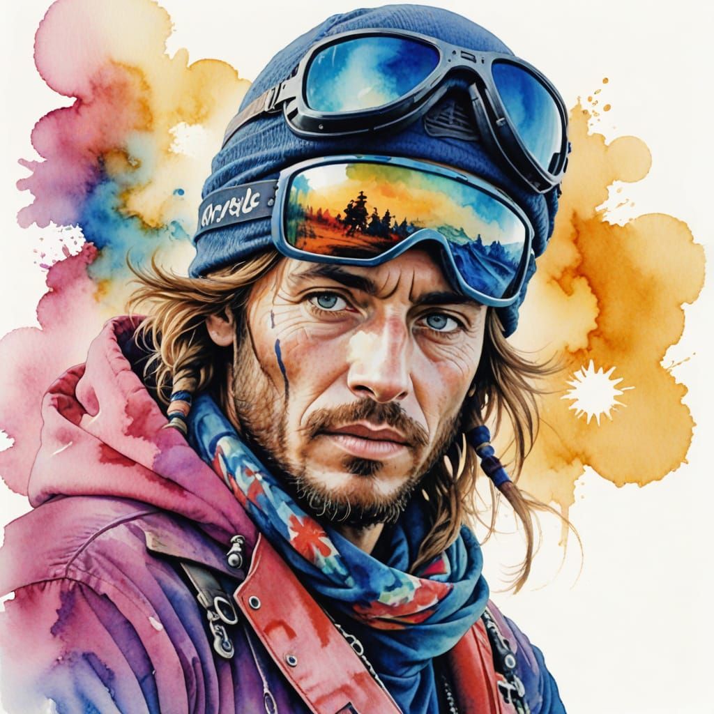 Swashbuckling Pirate in Double Exposure Fantasy Landscape